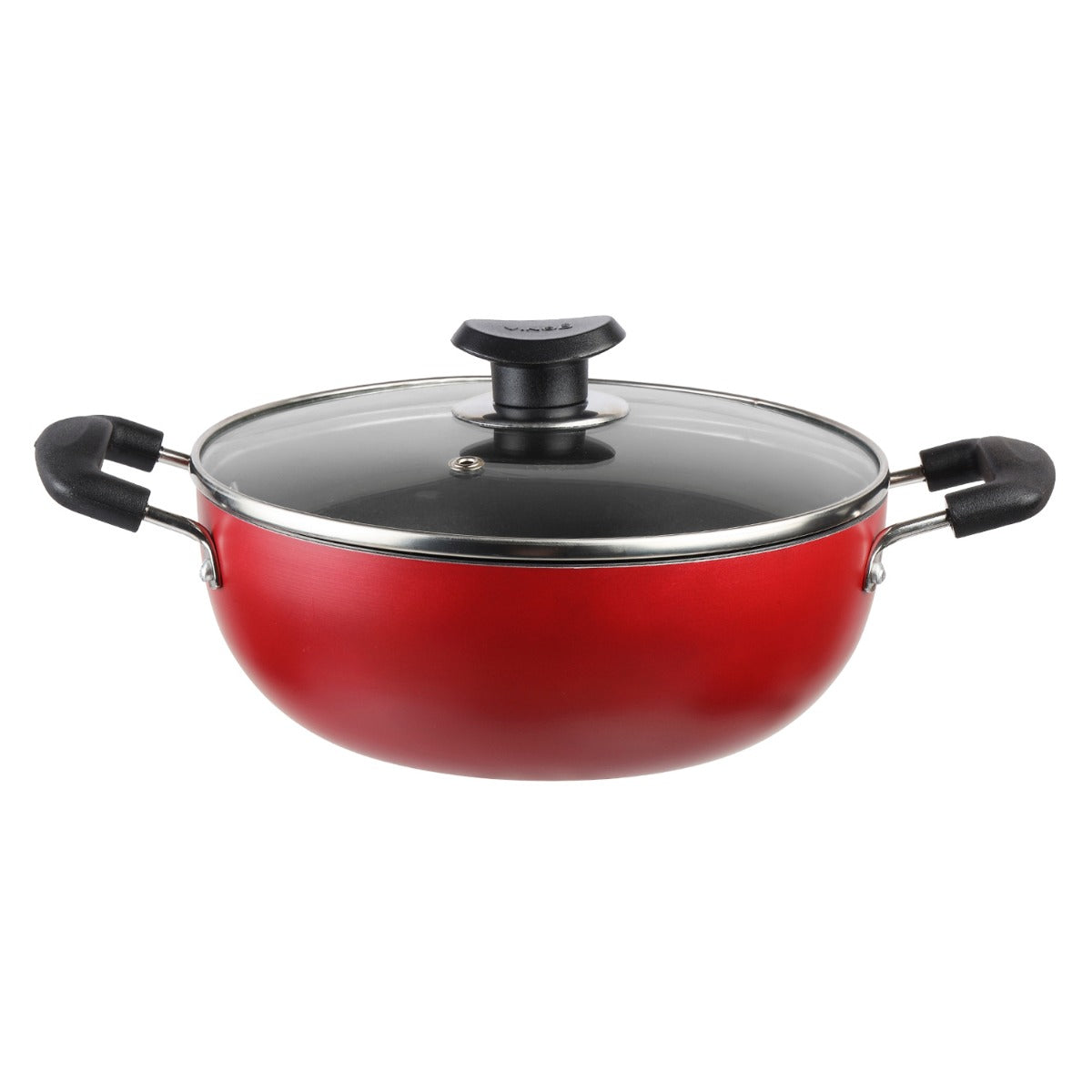 3 Pc Non Stick Cookware Set – Fry Pan, Tawa & Kadhai with Lid, Induction Friendly