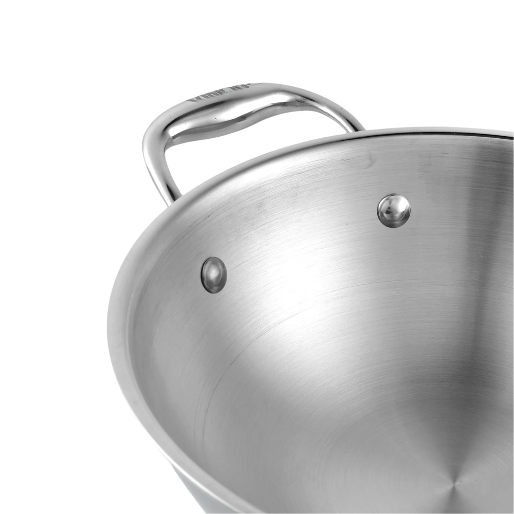 Elegant Stainless Steel Kadai with Lid – Perfect for Every Meal