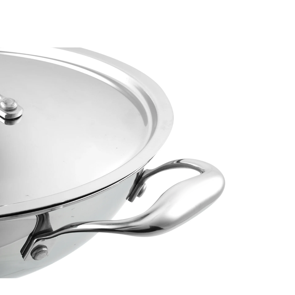 Elegant Stainless Steel Kadai with Lid – Perfect for Every Meal