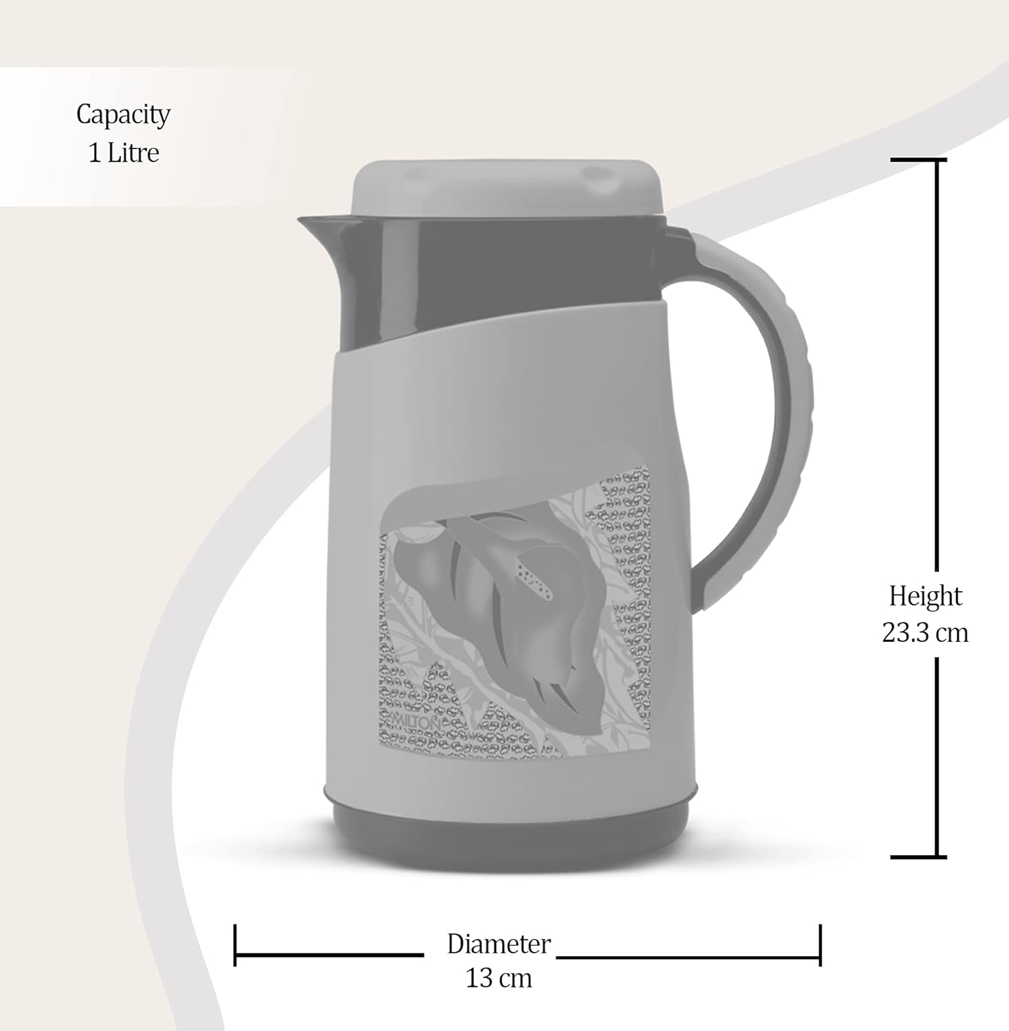 Milton Viva Tuff 1000 Water Jug – 1 Litre, Inner Stainless Steel
