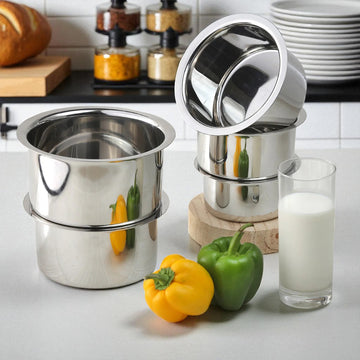 Stainless Steel Top Set – 5 Piece, Heavy Duty & Rust Resistant, Multipurpose Cooking Pots