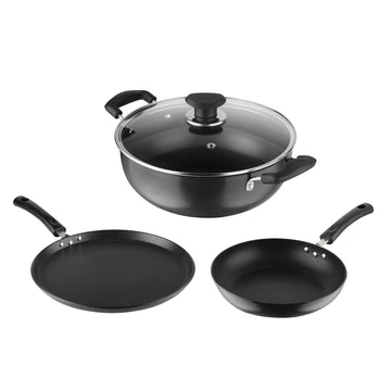 Non Stick Cookware Combo Set – 3 Piece, Induction Friendly, Durable & Easy to Clean