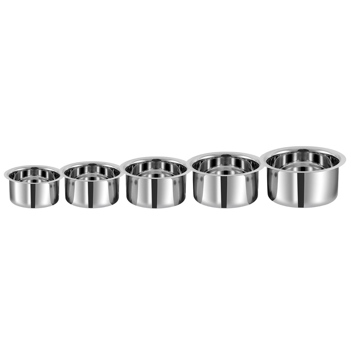Stainless Steel Top Set – 5 Piece, Heavy Duty & Rust Resistant, Multipurpose Cooking Pots