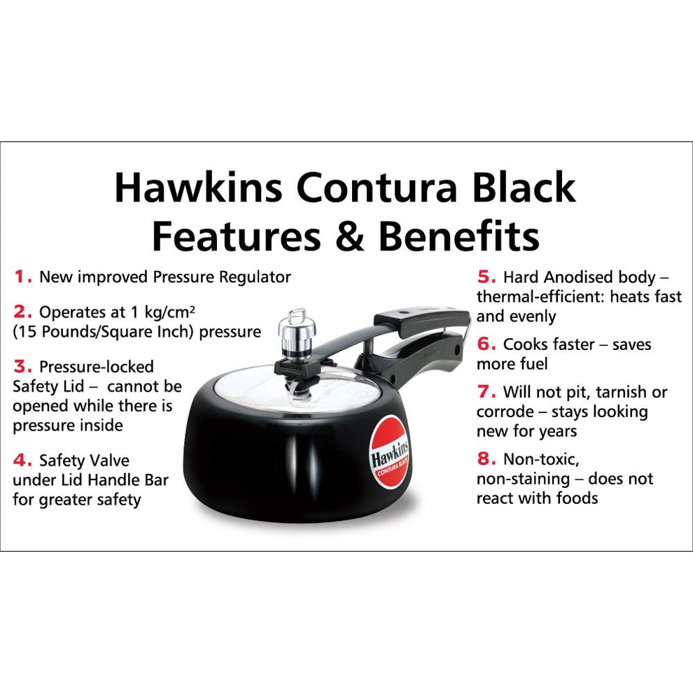 Hawkins Contura Hard Anodised Aluminium Pressure Cooker | Black