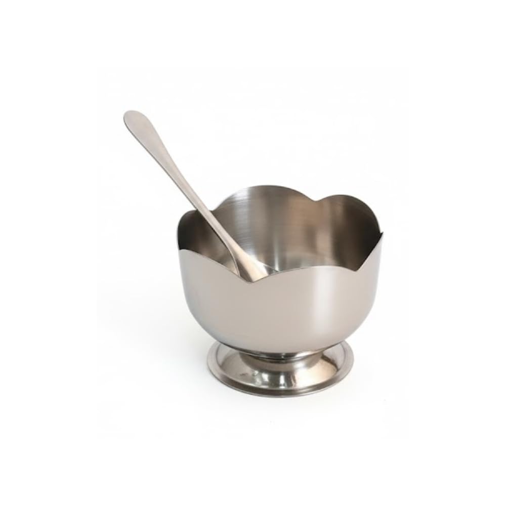 Patila Stainless Steel Ice Cream Bowl Set with Spoons – Premium Dessert & Serving Cups