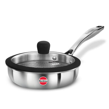 Hawkins Triply Fry Pan 18cm Nonstick with Glass Lid