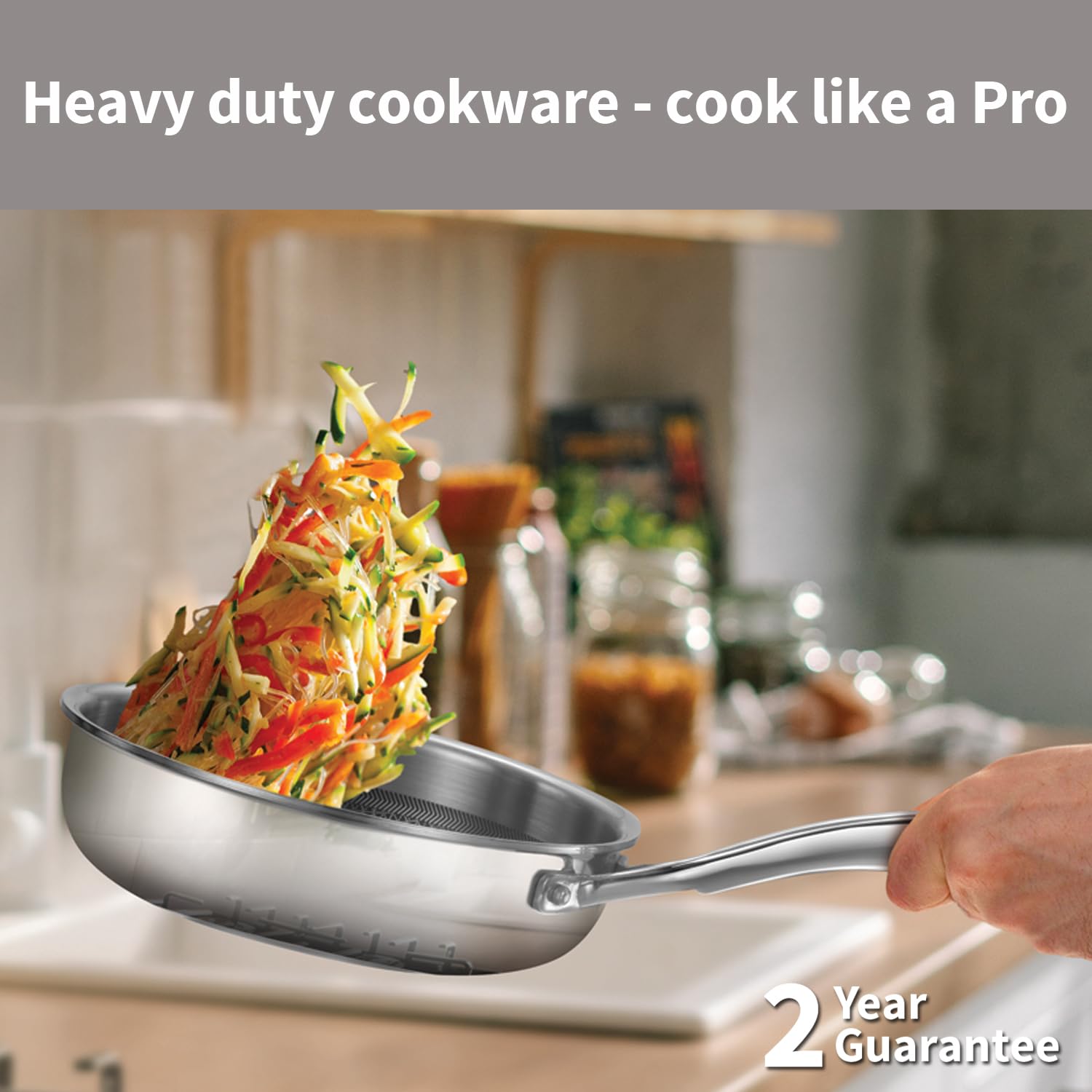 Hawkins Triply Fry Pan 18cm Nonstick with Glass Lid