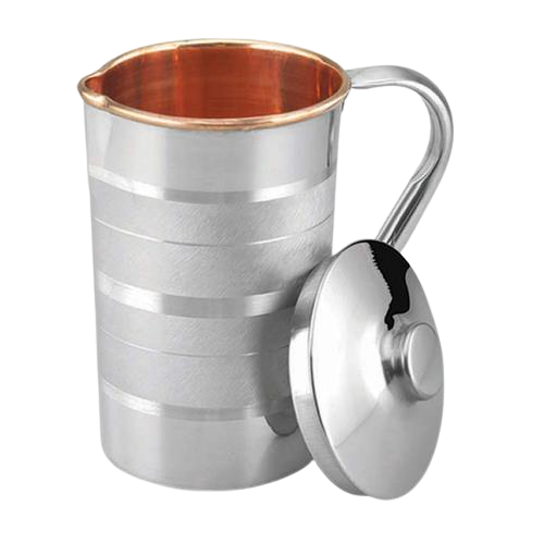 Stainless Steel Water Jug with Pure Copper Interior | 1.5 Litre Durable & Elegant Drinkware